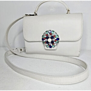 Kate Spade Lovitt Firework Buckle Small Top-handle Bag In Optic White